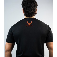 BUCKED UP, Мужская футболка оверсайз с флагом США, черно-красная, размер L